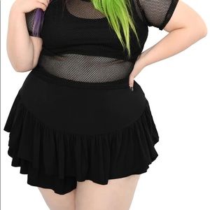 Foxblood ruffle shorts